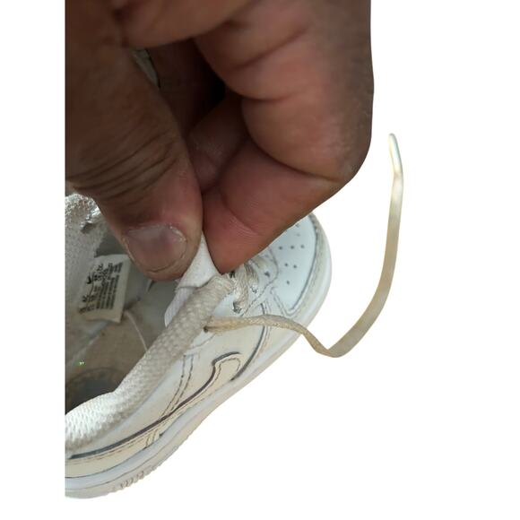 Nike Force 1 LE Triple White Lace Up Sneakers Toddler Size 4C - Picture 5 of 6